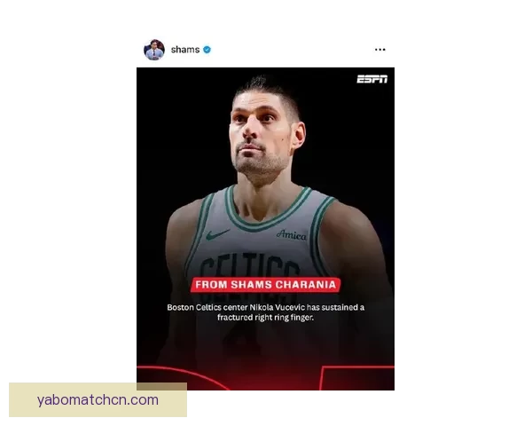 武切维奇手指骨折休整一个月后复出 布朗塔图姆迎来新帮手助力球队